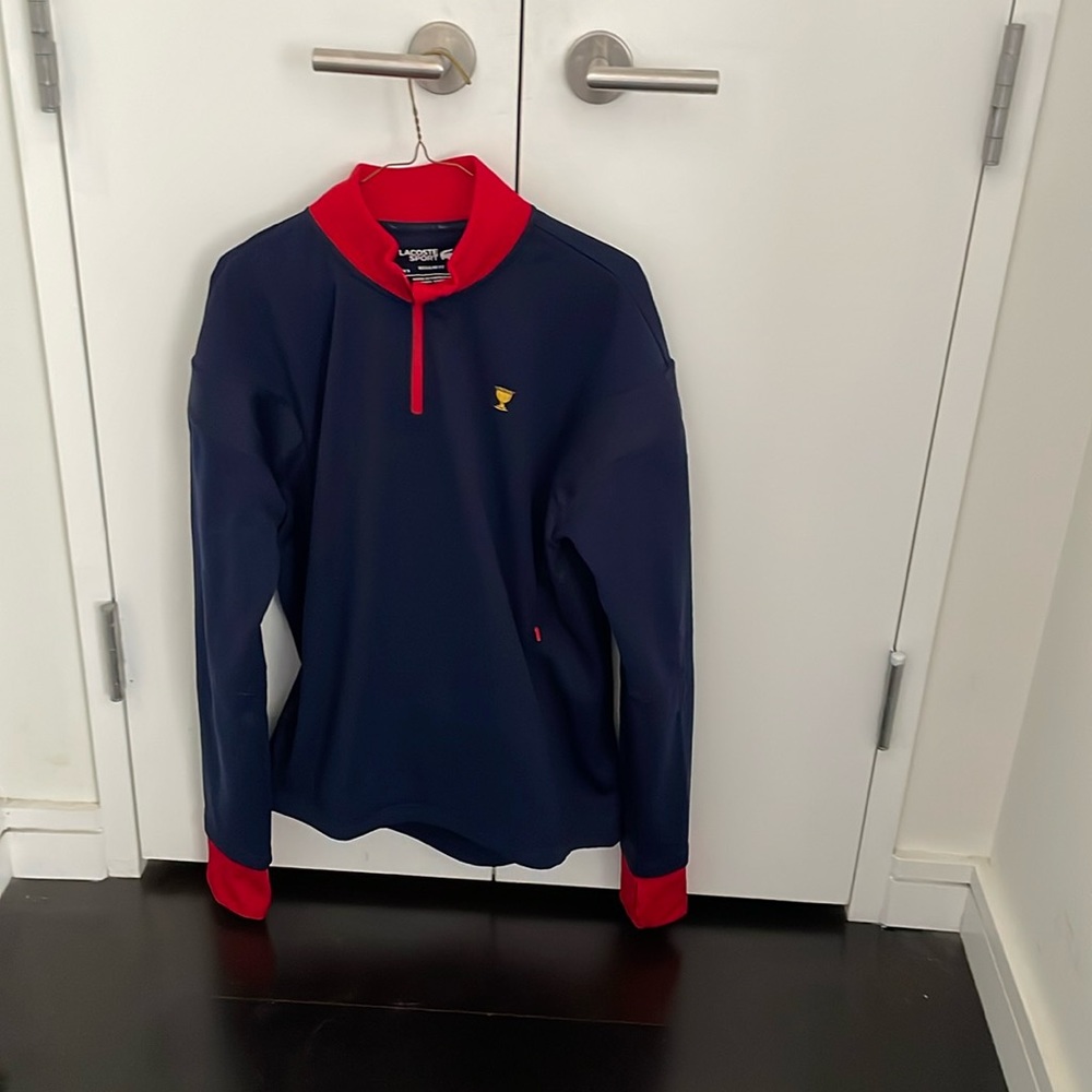 NWT Lacoste Large U.S. Presidents Cup Navy Quarter Zip